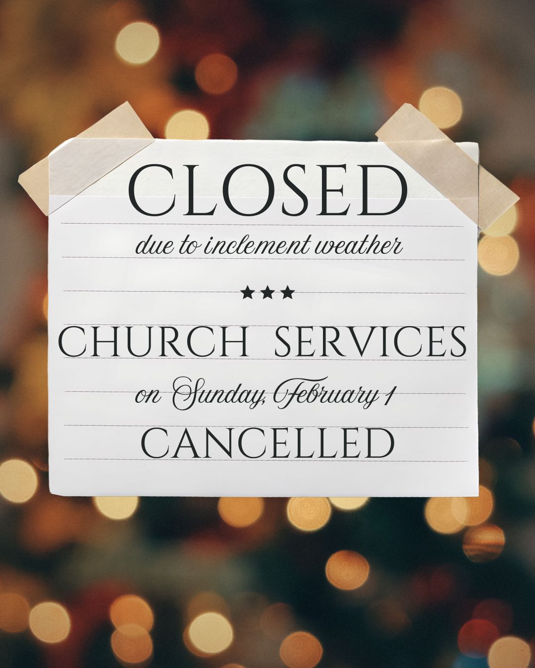 Inclement Weather Announcement